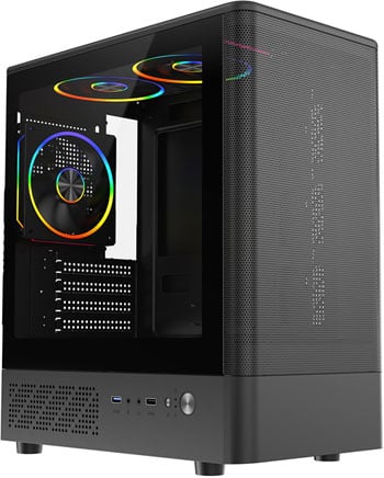 Cit F3 Mesh Tempered Glass Micro-Atx Tower Gaming Case Black Cscitf3meshblk