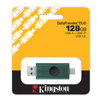 Kingston DataTraveler Duo 128GB Dual Interface Sliding Cap USB Flash Drive