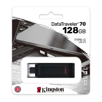 Kingston DataTraveler 70 128GB USB-C 3.2 Gen 1 Flash Drive