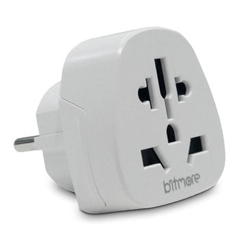 Bitmore BM-EC830DE Compact World to EU Travel Adapter 175+ Countries