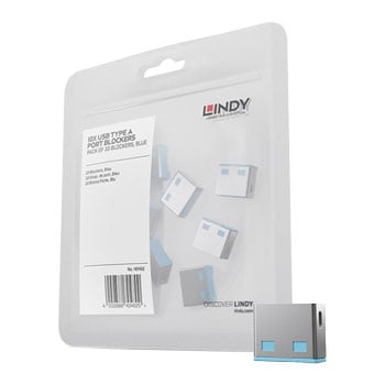 Lindy USB-A Port Blockers 10pcs Blue