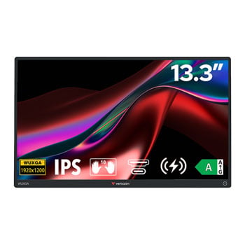 Open Box Verbatim 13.3" Portable IPS WUXGA Touchscreen Monitor with Power Bank