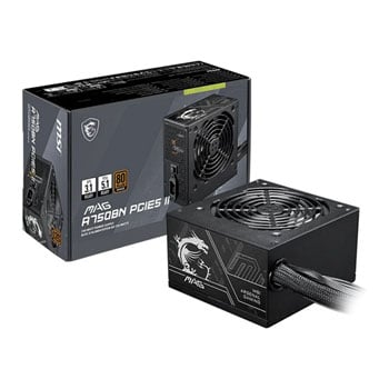 MSI MAG A750BN PCIE5 II 750W Wired 80+ Bronze ATX 3.1 Black Power Supply
