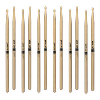 6 x  Pairs - ProMark Classic Forward 2B Hickory Drumstick, Oval Wood Tip