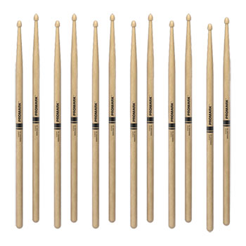 6 x Pairs ProMark Rebound 5A Hickory Drumstick, Acorn Wood Tip