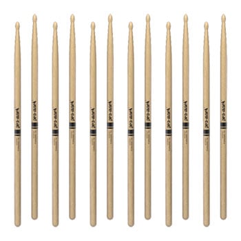 6 x  Pairs - ProMark Classic Forward 7A Hickory Drumstick, Oval Wood Tip