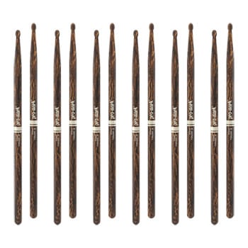 6 x Pairs - ProMark Classic Forward 2B FireGrain Hickory Drumstick, Oval Wood Tip