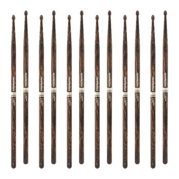 Pro Mark X Pairs Promark Rebound 7A Firegrain Hickory Drumstick, Acorn Wood T Size 6 R7afg