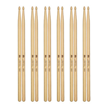 6 x Pairs Meinl - Heavy 5A - American Hickory Drumsticks - SB108