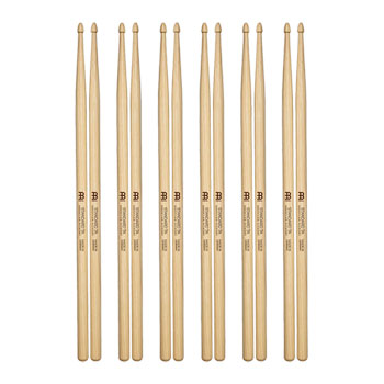 6 x Pairs Meinl Standard 7A American Hickory Drumsticks - SB100