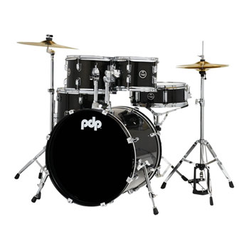 PDP Center Stage 20" 5 Pc Drum Kit w/ Hardware and Cymbals - Iridescent Black Sparkle