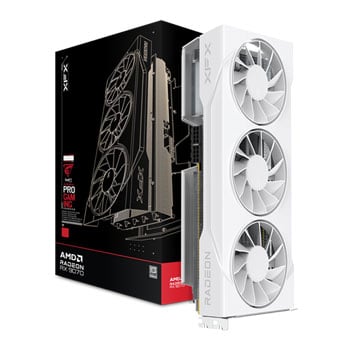 XFX Swift AMD Radeon RX 9070GRE White Triple Fan Gaming 12GB Graphics Card