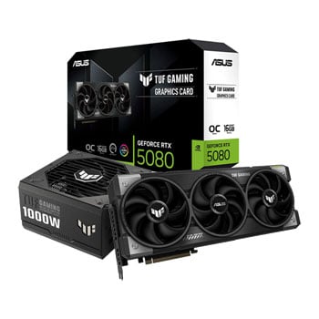 ASUS NVIDIA GeForce RTX 5080 TUF GAMING OC with 1000W TUF GAMING Power Supply Bundle