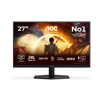 Aoc Agon 27" 2K 240Hz G-Sync Compatible Hdr10 Fast Ips Gaming Size 27 Q27g42ze