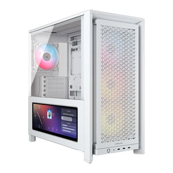 CORSAIR FRAME 4000D LCD RS ARGB White Tempered Glass Mid Tower ATX PC Case with 14.5" XENEON EDGE