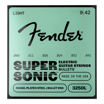 Fender SuperSonic™ Bullets® 3250L Guitar Strings, Nickel-Plated Steel, Bullet End, Gauges .009-.042