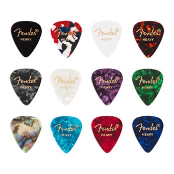Fender Celluloid Medley Picks, 351 Shape, Heavy - 12 Pack
