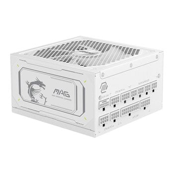 MSI MAG A1000GL PCIE5 WHITE 1000W Fully Modular 80+ Gold ATX 3.1 Black Power Supply