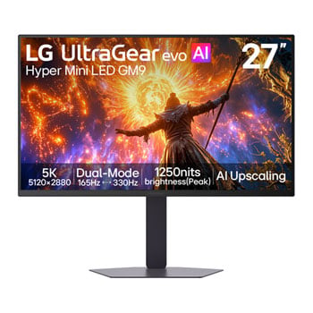 LG UltraGear evo GM9 27GM950B-B 27" 5K 165Hz / QHD 330Hz Dual Mode FreeSync Premium IPS Monitor
