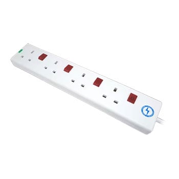 Scan 0.75 Metre 4 Socket Individually Switched Mains Extension Lead White