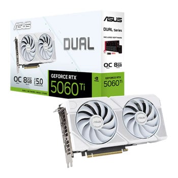 ASUS NVIDIA GeForce RTX 5060 Ti DUAL White OC 8GB Blackwell Graphics Card