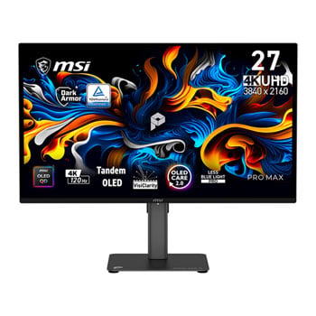 MSI PRO MAX 271UPX12G 27" 4K 120Hz AMD FreeSync Premium Pro HDR400 QD-OLED Gaming Monitor