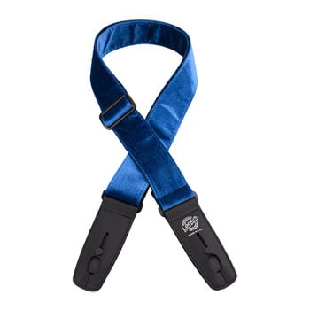 Lock-It Crushed Velvet Blue Guitar Strap