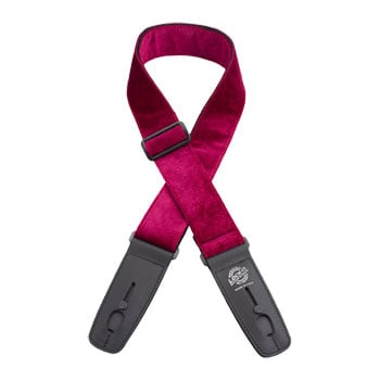 Lock-It Crushed Velvet Red Guitar Strap