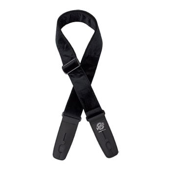 Lock-It Crushed Velvet Black Guitar Strap