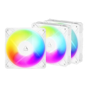 Arctic P12 Pro 120mm White Reverse Blade ARGB PWM Triple Fan Pack