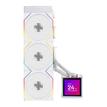 Refurbished Lian Li Hydroshift II LCD-S 360TL White All-in-One CPU Cooler with LCD and UNI FAN TL