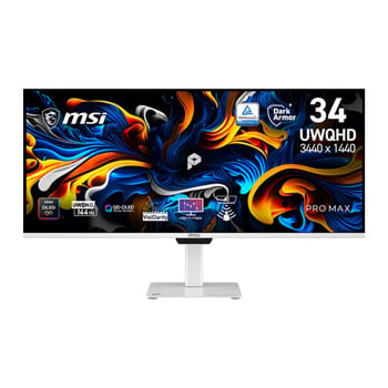 MSI PRO MAX 341QPXW14G 34" UWQHD AMD FreeSync Premium Pro HDR500 QD-OLED Gaming Monitor