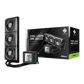 ASRock Steel Legend Dark 360 LCD Black All in One Liquid CPU Cooler