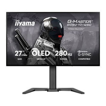 Open Box iiyama G-MASTER TITAN FALCON 27" 2K 280Hz G-SYNC HDR WOLED KVM Gaming Monitor, Speakers