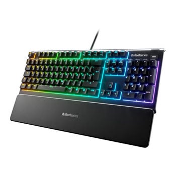 Steelseries Apex 3 Wired Black UK Whisper-Quiet Switch RGB Gaming Keyboard