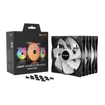 be quiet! Light Wings LX 140mm Black Reverse Blade ARGB PWM Triple Fan Pack