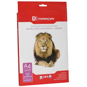 Mirror Inkjet Matt/Glossy Duo A4 Photo Paper 230gsm 50pk (Double Sided)
