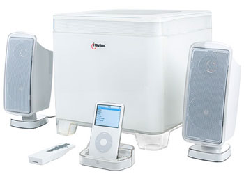 iRhythms A-210 White iPod/iPhone/MP3 Docking 2.1 Speaker System 133W RMS : image 1