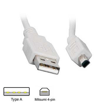 2m USB 2.0 Cable - Type A to Mini Mitsumi