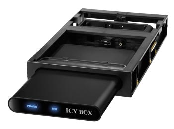 Icy Box IB-266StUSD-B Black HDD Case USB2/eSata for 2.5" SATA Hard Drive inc 3.5" Docking Station : image 1