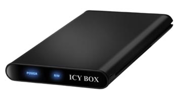 Icy Box IB-266StUS-B Black Aluminium Slimline External HDD Case USB2/eSata for 2.5" SATA Hard Drive : image 1