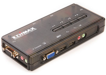Edimax EK-UAK4 4port USB KVM switch with Audio & Mic function, 4 cables : image 1