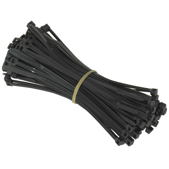 100 Pack Nylon Premium Cable Ties 200mm long X 2.5mm wide Black : image 1