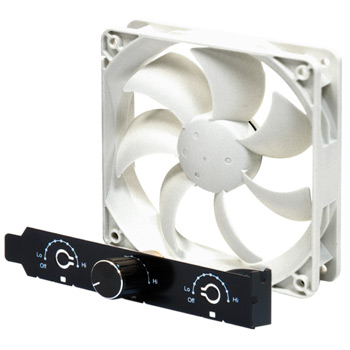 Silverstone SST-FM123 120mm Cream Bullet Fan 900-2600rpm Inc Control Module Hub with on/off : image 1