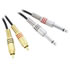Thumbnail 1 : 1m Adam Hall Twin Channel Audio Cable 2x 6.35mm Male Mono Jack to 2x Male RCA Phono