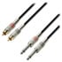 Thumbnail 1 : 6m Adam Hall Twin Channel Audio Cable 2x Male RCA Phono to 2x 6.35mm Male Mono Jack
