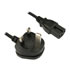 Thumbnail 1 : Xclio 2m Kettle Lead UK Plug to C15 Power Cable/Connector for PSU's- Black