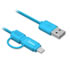 Thumbnail 2 : Adam Elements Blue Reversible 120cm Micro USB/Lightning Cable