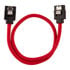 Thumbnail 2 : CORSAIR 30cm Red Premium Braided Sleeved SATA Data Cable