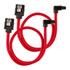 Thumbnail 1 : Corsair 30cm Red Premium Braided Sleeved 90° SATA Data Cable